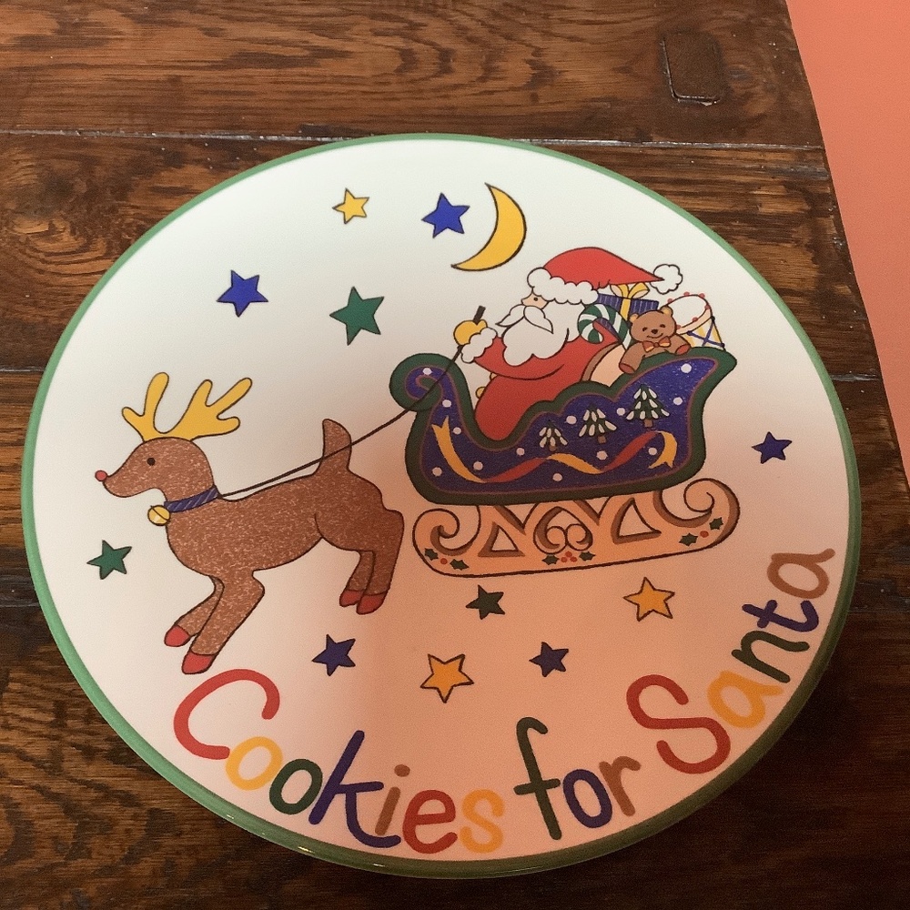 “Cookies For Santa” vintage plate